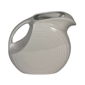 Fiesta White Ceramic Disc Pitcher Homer Laughlin Vintage 1986 32 OZ. Pitcher